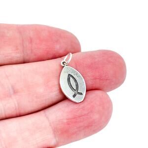 Vintage Sterling Silver 925 Religious Ichthys Fish Charm Pendant